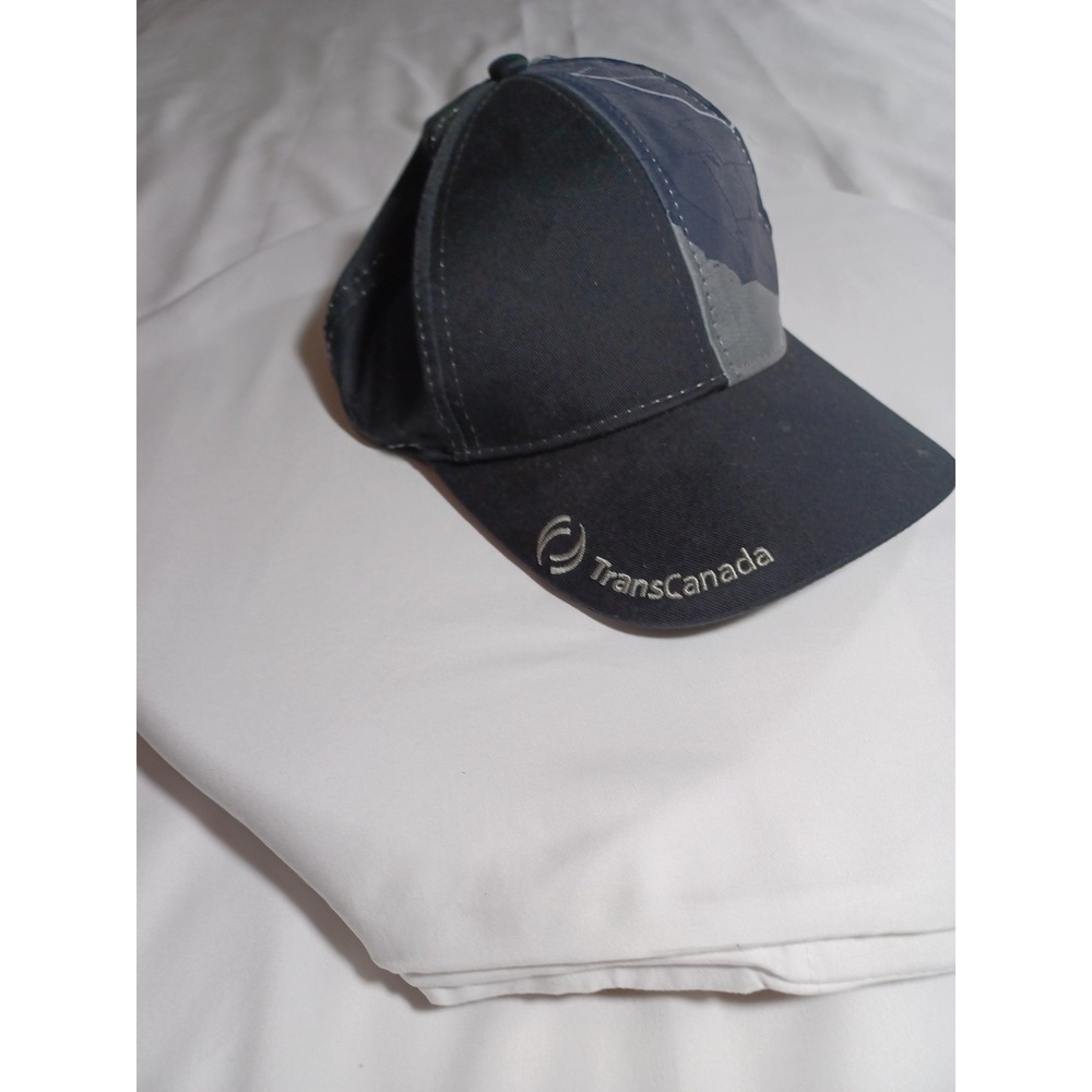 TransCanada Keystone Pipeline Hat Cap Strap Back Mens‎ Blue Gray Map Logo